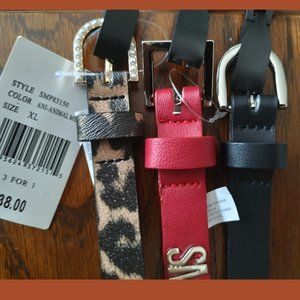 STEVE MADDEN Belts XL women new, black, red and animal print